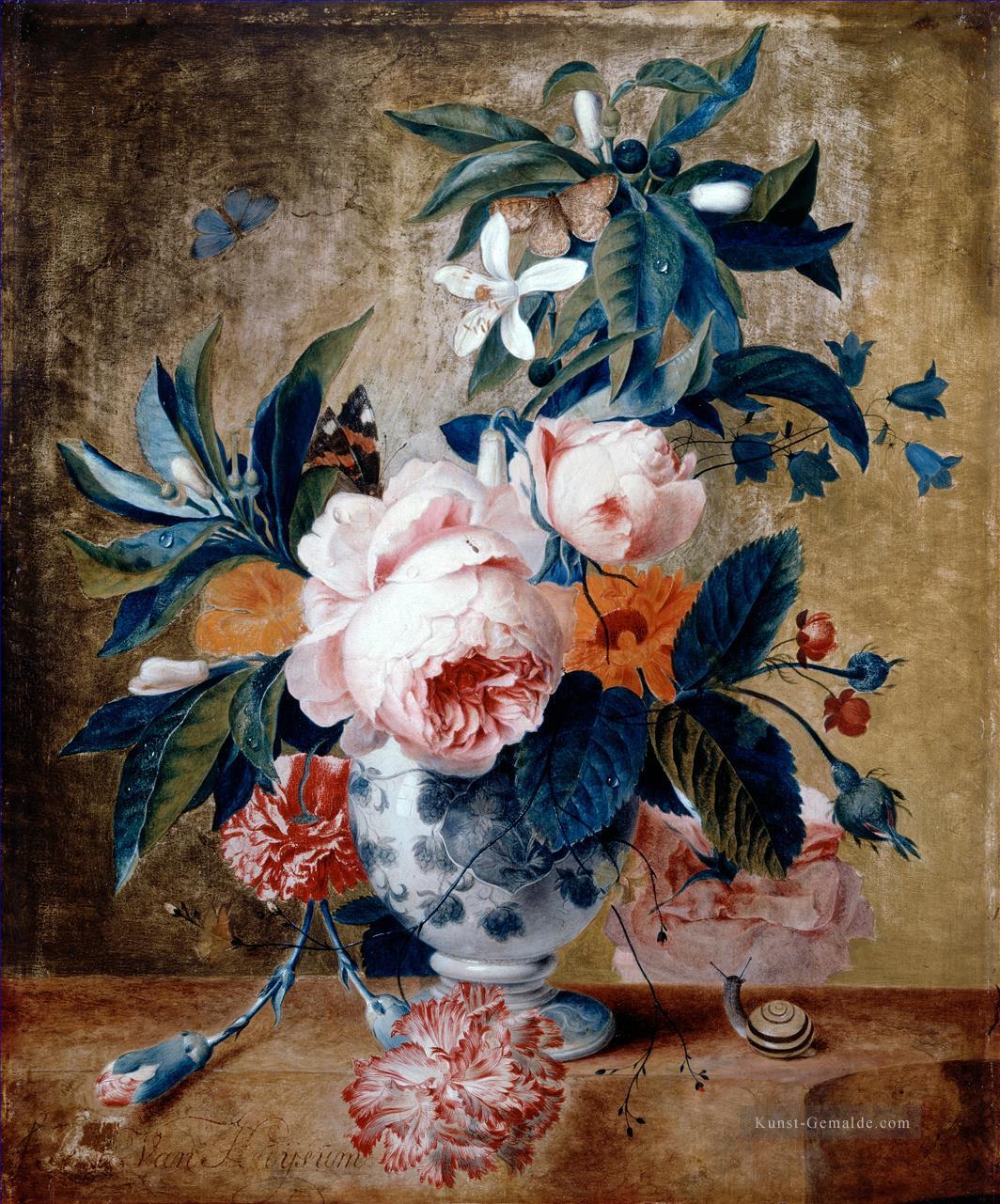Eine Delft Vase mit Blumen Francina Margaretha van Huysum Stillleben Ölgemälde